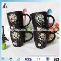 flower handpainted 12oz ceramic coffee mug with spoon